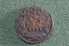 Денга деньга 1731 года. Медь. Анна Иоановна. Царская Россия.