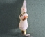 Елочная стеклянная игрушка на прищепке "Заяц с барабаном", "Зайчик". Прищепка, стекло #2 СССР.