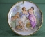 Старинная миниатюрная тарелочка, девушки с амуром. Живопись Лимож, Limoges, Франция.