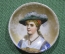 Старинная миниатюрная тарелочка, портрет девушки. Европа, конец XIX - начало XX века.