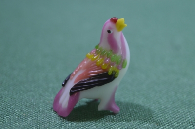 Статуэтка миниатюрная, стеклянная фигурка "Птица, птичка". Стекло.