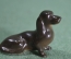 Статуэтка миниатюрная, фигурка "Собака, такса". Фарфор, ЛФЗ.