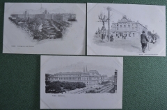 Старинные открытки, Вена, Австрия (3 штуки). Wien. Городские виды. Начало XX века.