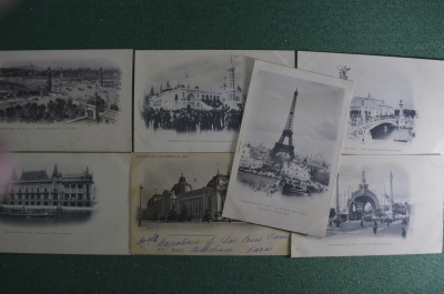 Старинные открытки, Всемирная выставка в Париже 1900 года (7 штук). Париж, Франция.