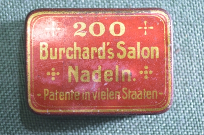 Коробка коробочка для граммофонных и патефонных игл "Burchard's". Европа. Начало 20-го века.