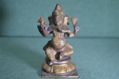 Статуэтка бронзовая "Ганеша, слон". Индуизм. Мудрость, достаток и благополучие.