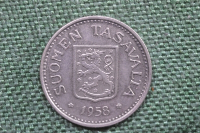 Монета 100 марок 1958 года, Финдяндия. Markka, Suomen Tasavalta. Серебро.
