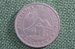Монета 10 сентаво 1899 года, Боливия. Dies centavos. Republica de Bolivia.