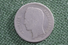 Монета 1 боливар 1936 года, Венесуэла. Bolivar. Republica de Venezuela.