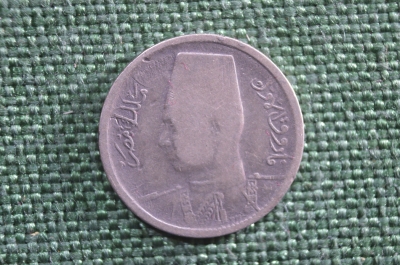 Монета 2 пиастра 1938 года, Египет, король Фарук. Серебро.