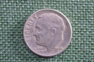 10 центов 1946 года, США. Дайм, one dime. Серебро. #2