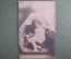 Старинная открытка "Девочка с цветами в лодке". Европа.
