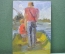 Картина "Юный рыбак". Масло, картон. Художник И. Сорокин. 1970-е годы.