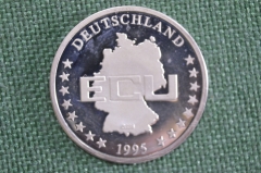 Монета жетон Экю "Похищение Европы". Серебро 999 проба. Proof. Германия. 1995 год.