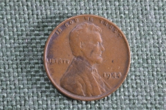Монета 1 цент 1944 года. Без буквы. США.