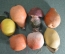 Елочные игрушки из пенопласта, большие "Овощи, фрукты, грибы" (Набор, 7 штук). Пенопласт, СССР.