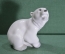 Фарфоровая фигурка, статуэтка "Белый мишка, белый медведь, медвежонок" #3. Фарфор, ЛФЗ.