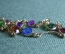 Ожерелье, цепочка с разноцветными камнями. Винтаж.