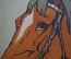 Открытка старинная, почтовая карточка "Лошадь, голова лошади". 