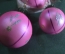 Елочные шары, розовые (3 штуки, в коробке) #2. Стекло. ГДР.
