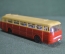 Модель масштабная, автобус "Икарус 66" Ikarus. Красный с желтой крышей. Пластик. Венгрия.
