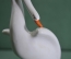 Фарфоровая фигурка, статуэтка "Лебедь белый". Фарфор, Дулево. 