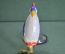Игрушка елочная стеклянная "Пингвин, пингвиненок". Стекло, прищепка. #1. СССР.