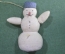 Елочная игрушка ватная "Снеговик, снеговичок". Вата. Артель Детская Игрушка, 1950-е годы.