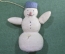 Елочная игрушка ватная "Снеговик, снеговичок". Вата. Артель Детская Игрушка, 1950-е годы.