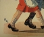 Открытка "Поздравляем с праздником. Дети с подарками". Австрия, 1935 год.
