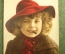 Открытка "Девочка в шляпке и шейном платке". Цветная. 1911 год. 