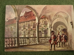 Открытка "Монастырь королевского дворца на Вавеле в XVIII веке". Галиция, Австрия.