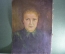 Картина "Женский портрет". Наив. Подписная. Холст, масло. 1953 год.