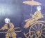 Картина старинная "Рикша". Лак, инкрустация, перламутровые вставки. Япония.
