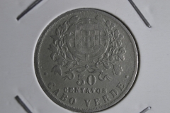 Монета 50 центаво сентаво 1930 года. Кабо Верде (Острова Зеленого Мыса).