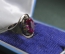 Кольцо, серебряное колечко. Серебро, позолота, камень рубинового цвета. 