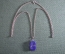 Цепочка серебряная с кулоном. Серебро, каменный кулон сине-фиолетового цвета. 