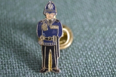 Знак, значок "Лондонский полицейский, Бобби, Лондон". london, England. Тяжелый металл, цанга.