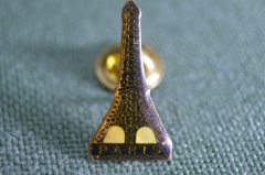 Знак, значок "Эйфелева башня, Париж, Франция". Paris, France. Смола, тяжелый металл, цанга.