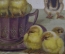 Открытка старинная "Поздравляю с Пасхой! Христос воскресе!". Цыплята и чайная пара. Fröhliche Ostern