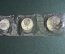 Набор монет 1 - 3 - 5 рублей 1987 года, 70 лет Октябрьской Революции 1917 г. Шайба. Пруф. Запайка.