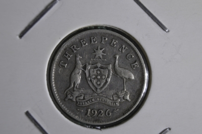 3 пенса 1926 года. Серебро. Австралия.