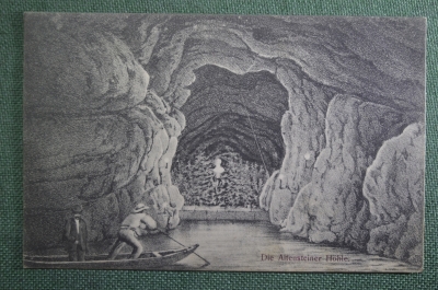 Открытка старинная "Пещера Альтенстейнер". Die Altensneiner Hohle. Тюрингия, Германия.