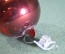 Елочная игрушка, украшение новогоднее "Шар с красным сердечком".