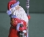 Фигурка, статуэтка "Дед Мороз с посохом". Новогодняя, Рождественская. Полистоун. 