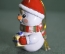 Игрушка елочная "Снеговичок #1". Керамика, майолика, ручная роспись.