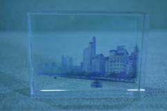 Сувенир стеклянный "Вид на город с реки". Китай. Стекло.