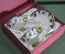 Набор из 2 -х фарфоровых чайных пар, в коробке. Цветочный узор. Фарфор, позолота. Yamasen, Япония.