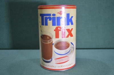 Банка "Какао Trink Fix Trumpf". 400 гр. ГДР. Германия. 1979 год.