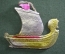 Елочная игрушка "Корабль, парусник". Картонаж, фольга. Подвесная. #2